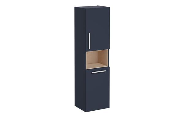 VitrA Root Flat 40cm 2 Door Semi-Tall Unit w/Laundry Basket (RH Hinge) - Matt Dark Blue